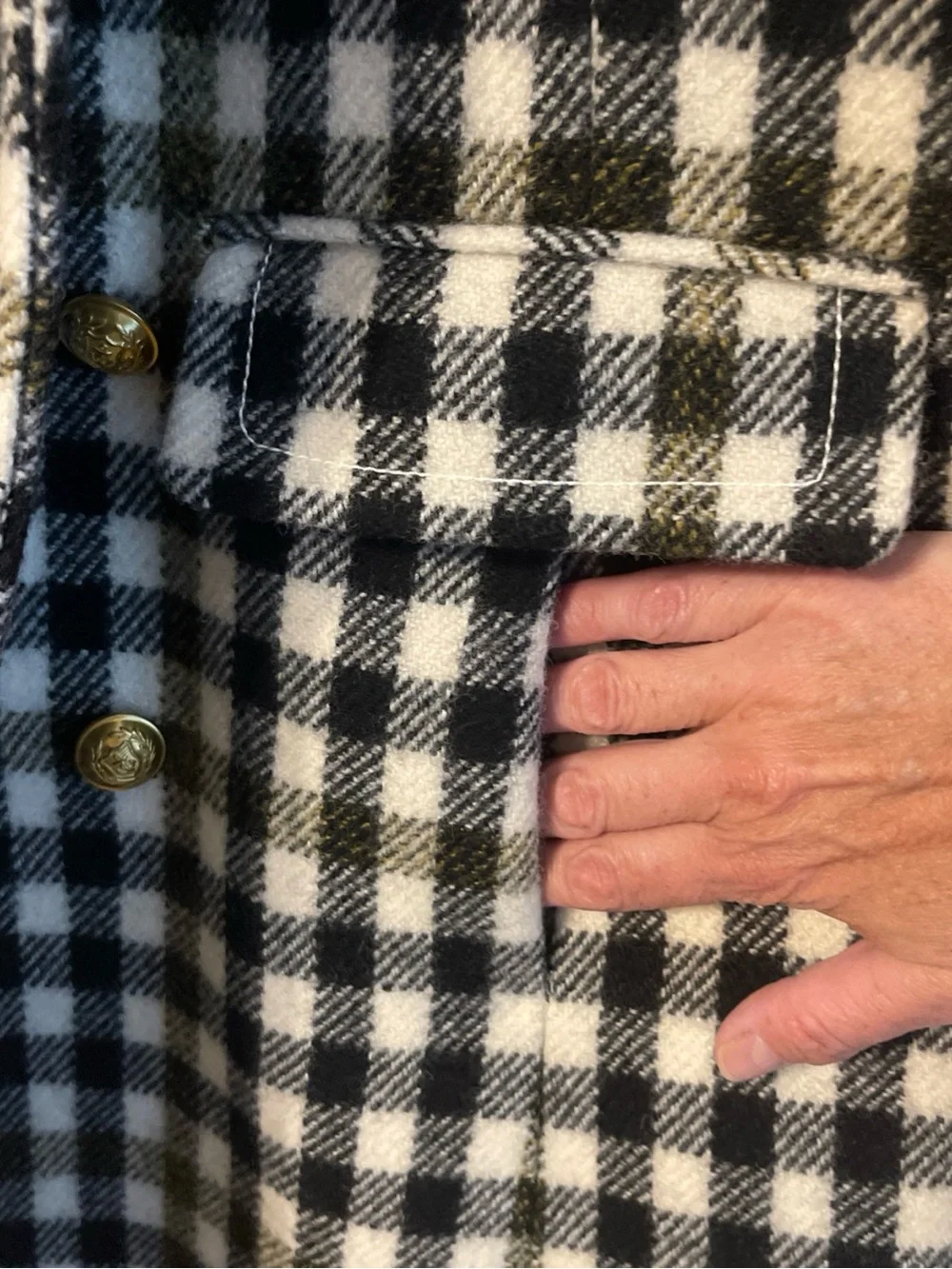 J. CREW Ladies Double Breasted Long Wool Coat, Ivory Multi plaid, Sz 8 NWOT! - Picture 13 of 16